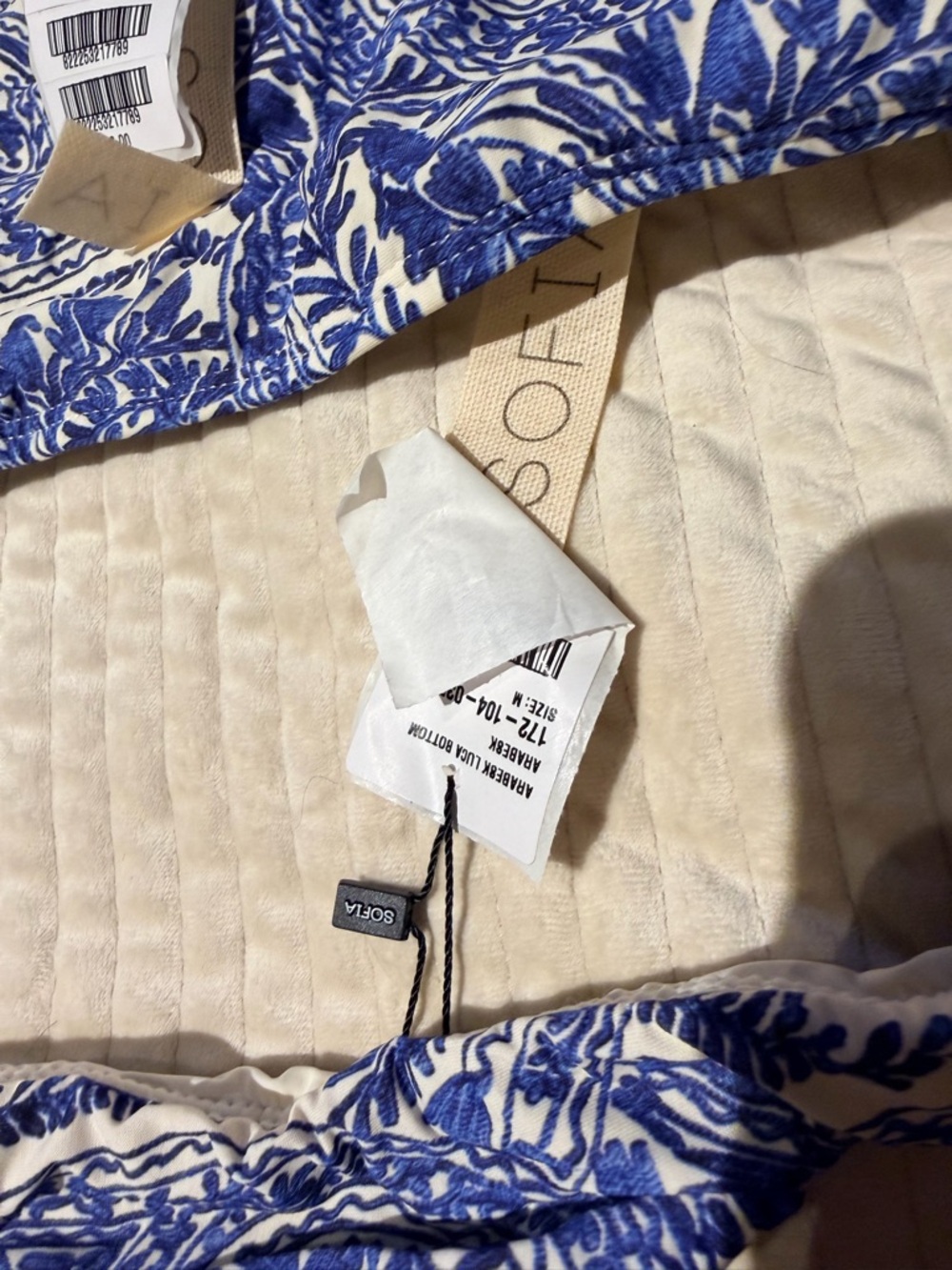 SOFIA by ViX Blue and White Printed Bikini Set NWT - Picture 2 of 4